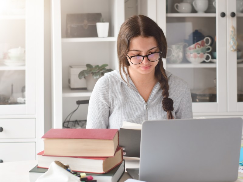 Frau Brille Laptop