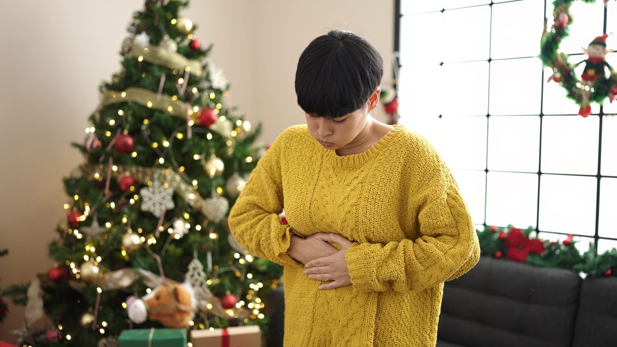 Frau Bauchschmerzen Weihnachten