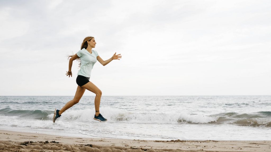 Frau Joggen Strand