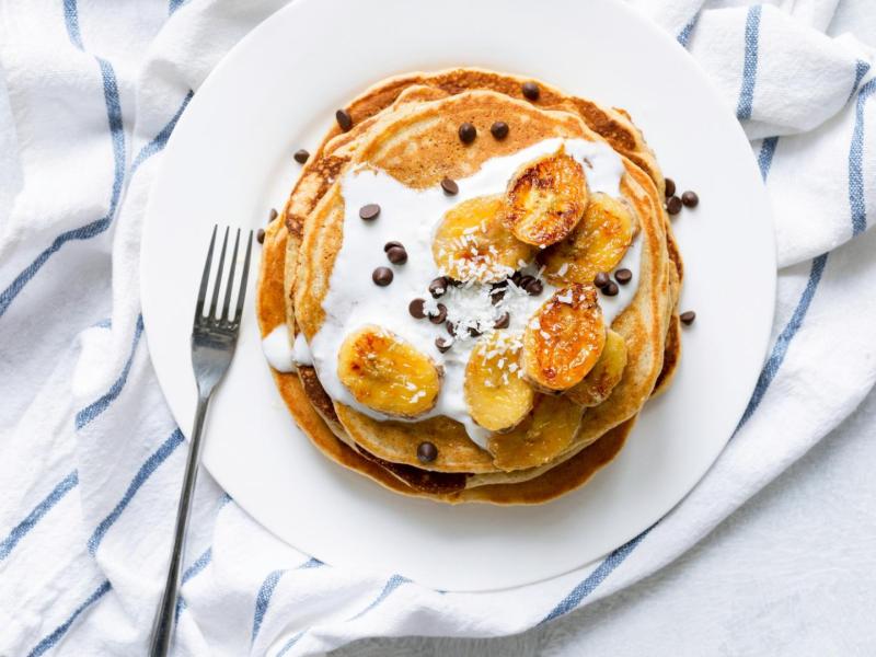 Pancakes, Pfannkuchen, Dessert Frühstück, nachtisch, banane süß