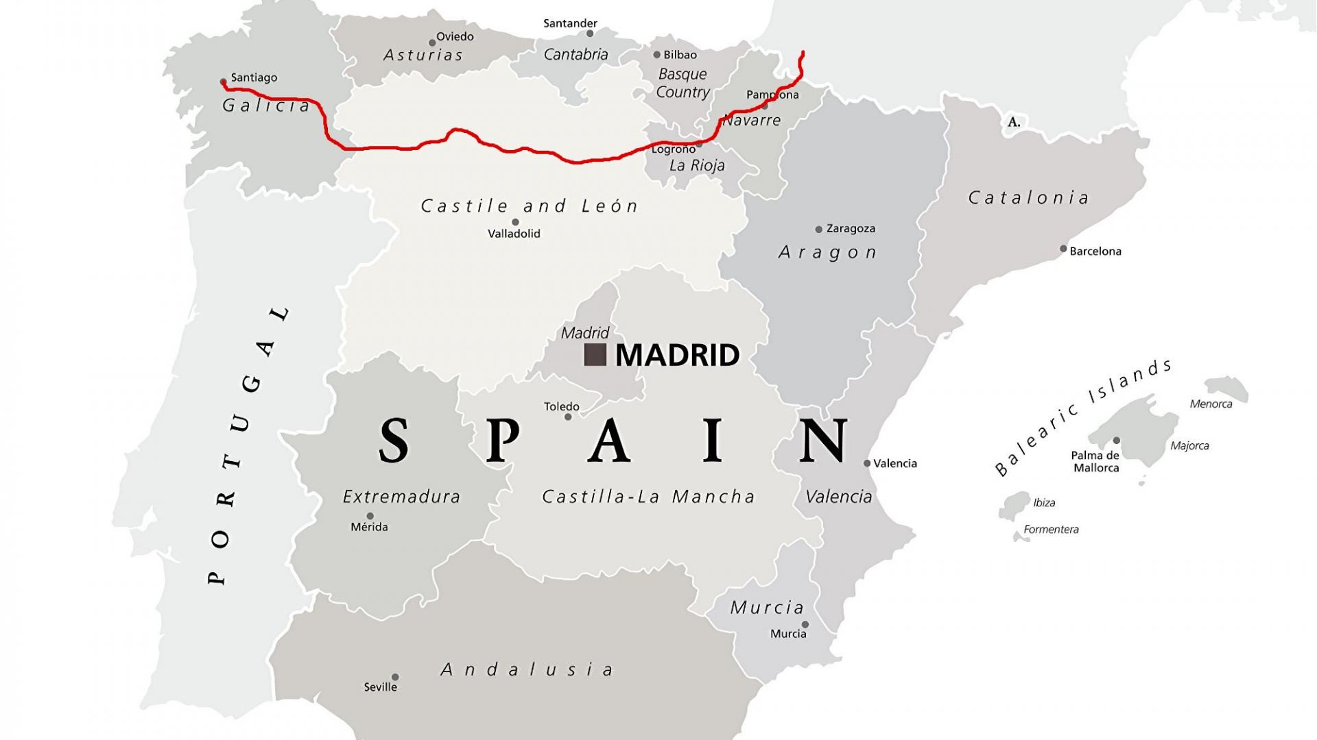 Landkarte: Camino Frnacés