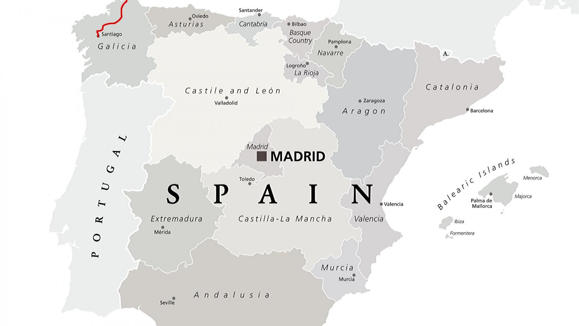 Landkarte: Camino Inglés