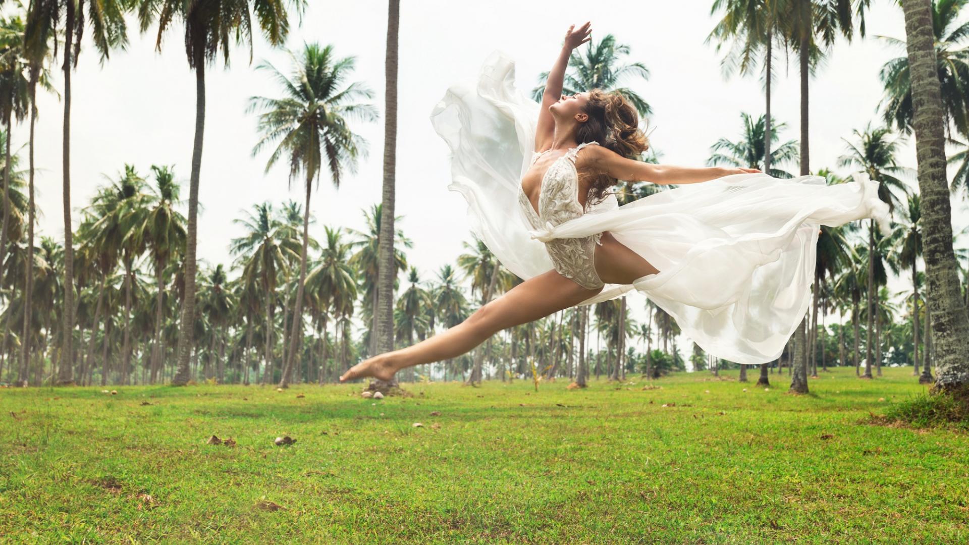 Frau, Hochzeit, Sport Natur