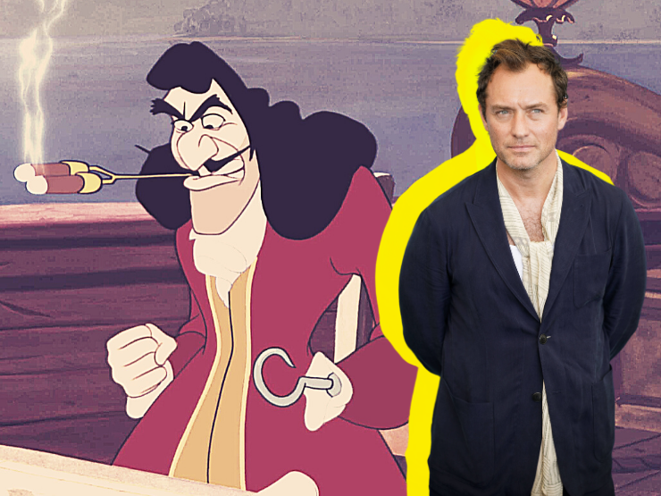 Jude Law als Captain Hook Peter und EWendy Pan Neuverfilmung Disney