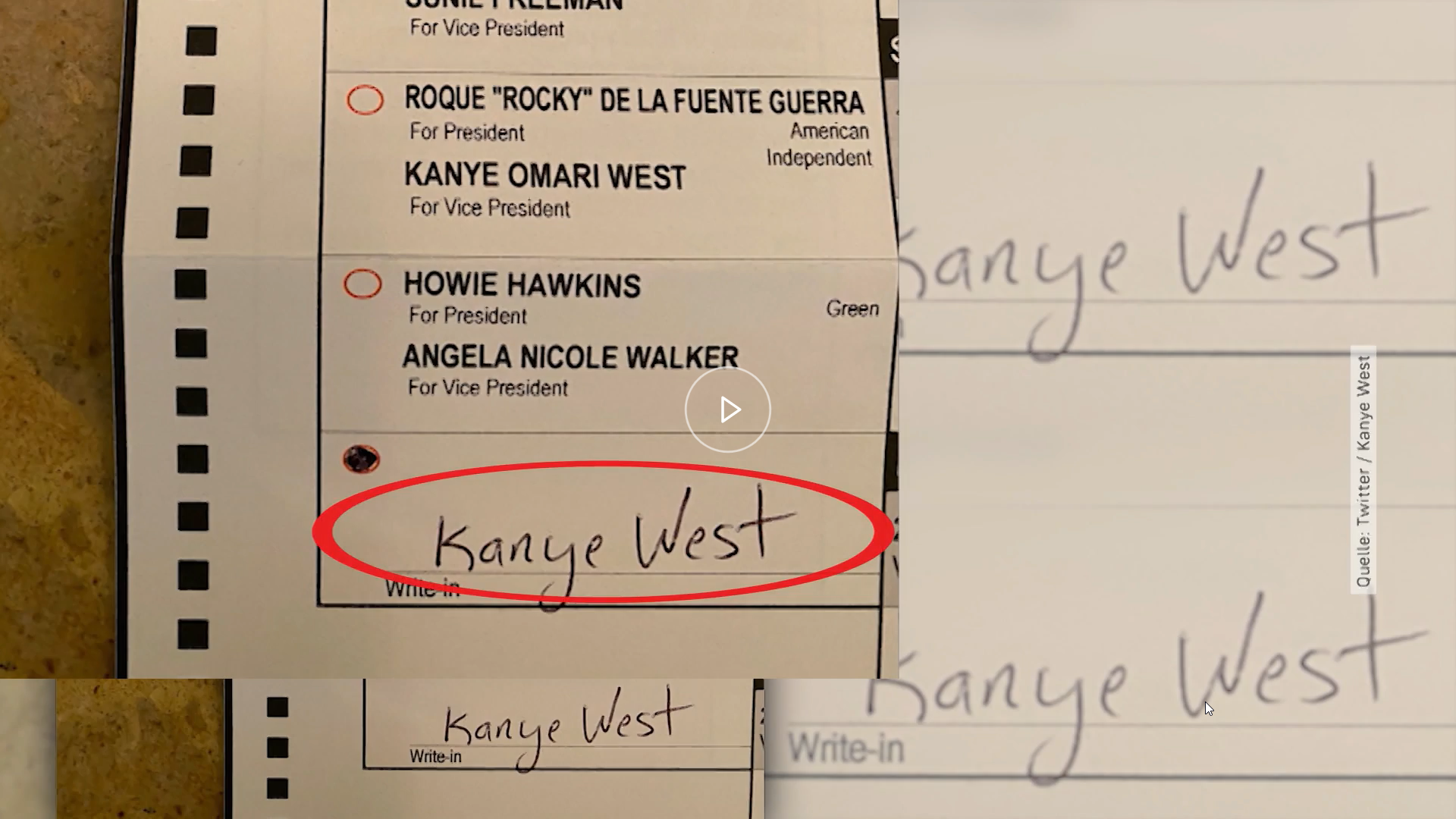 Kanye West Wahlzettel
