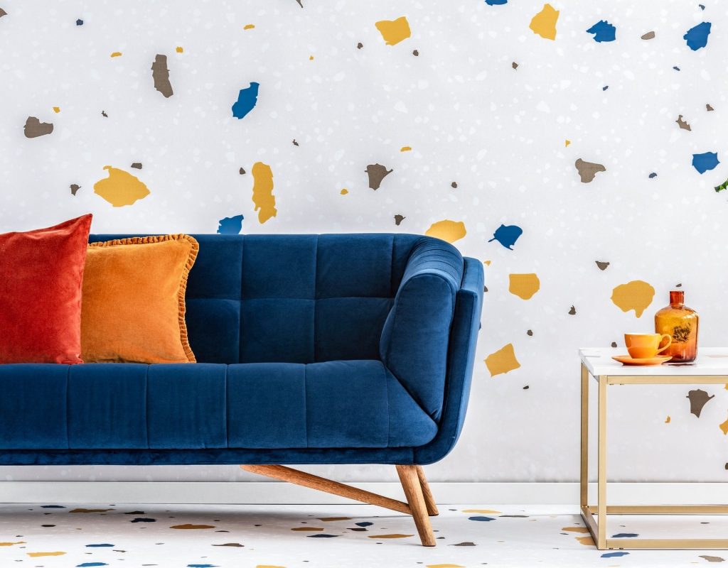 terrazzo, deko-trends couch bunt minimalistisch