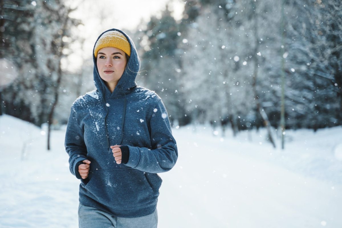 Frau Joggen Winter