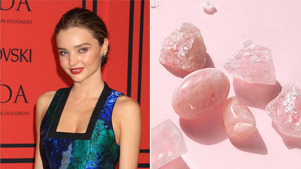 Miranda Kerr verwendet Rosenquarz in jedem Produkt ihrer "Kora Organics"-Linie. © KGC-146/starmaxinc.com/ImageCollect / ju_see/Shutterstock.com