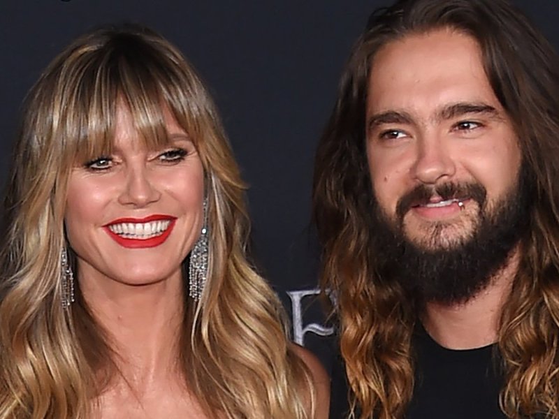 Heidi Klum und Ehemann Tom Kaulitz feiern mit Luftballons und Rosenblättern.. © DFree/Shutterstock.com