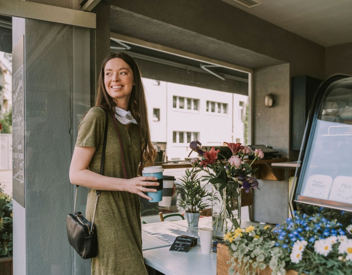 Coffee to go Tipps Frau Blumenladen Kaffee