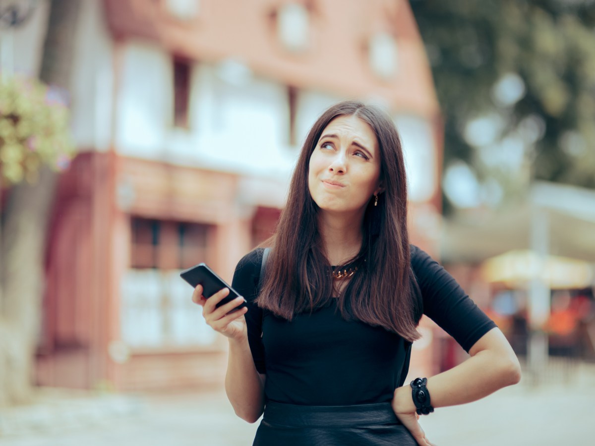 Frau Handy Orientierung