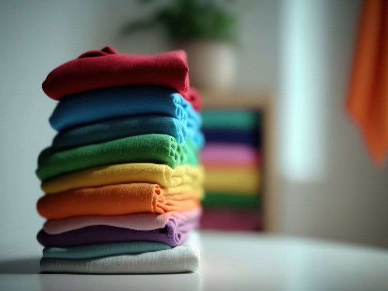 farbe kleidung bunt waschen stapel gefaltet