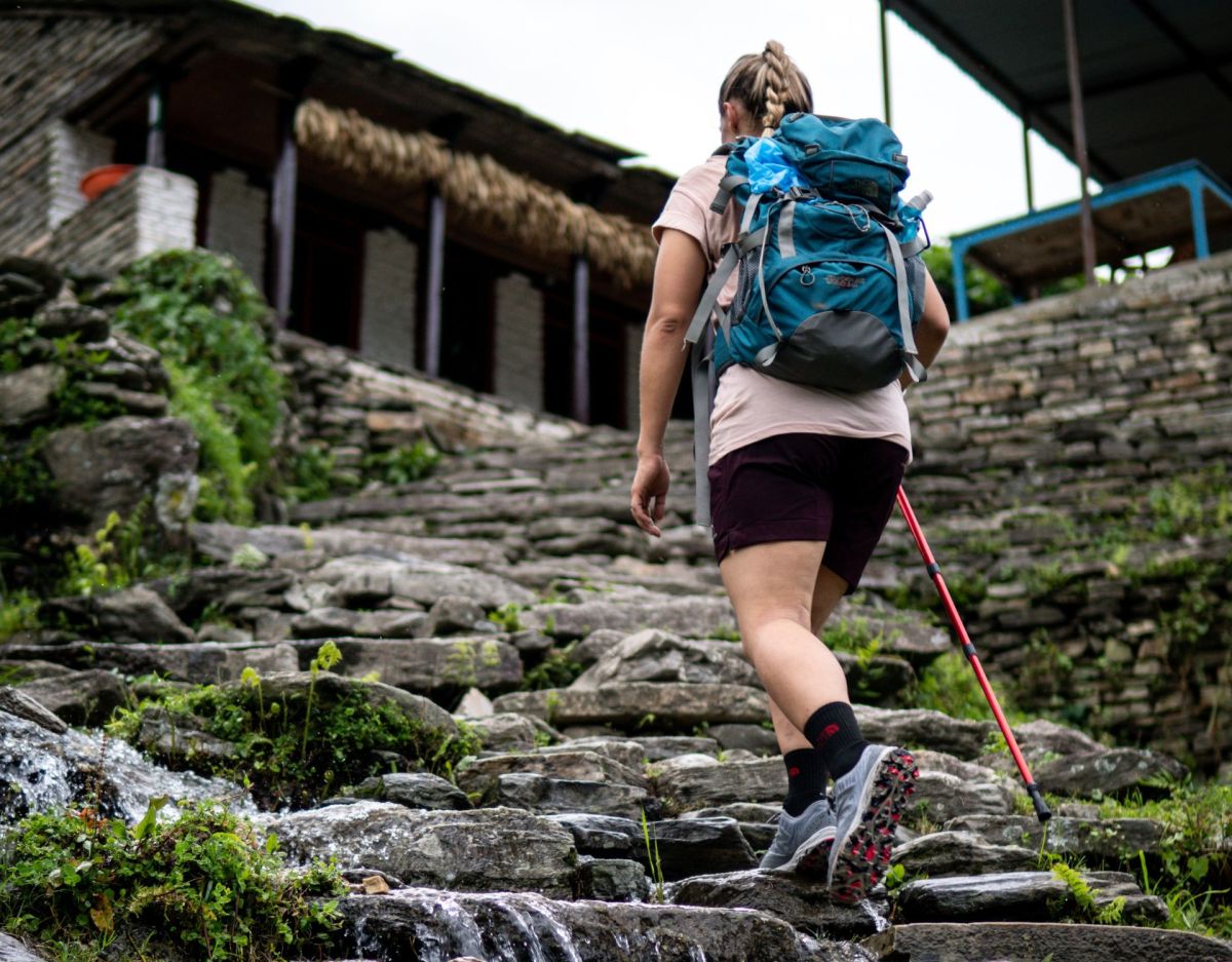 Frau wandern