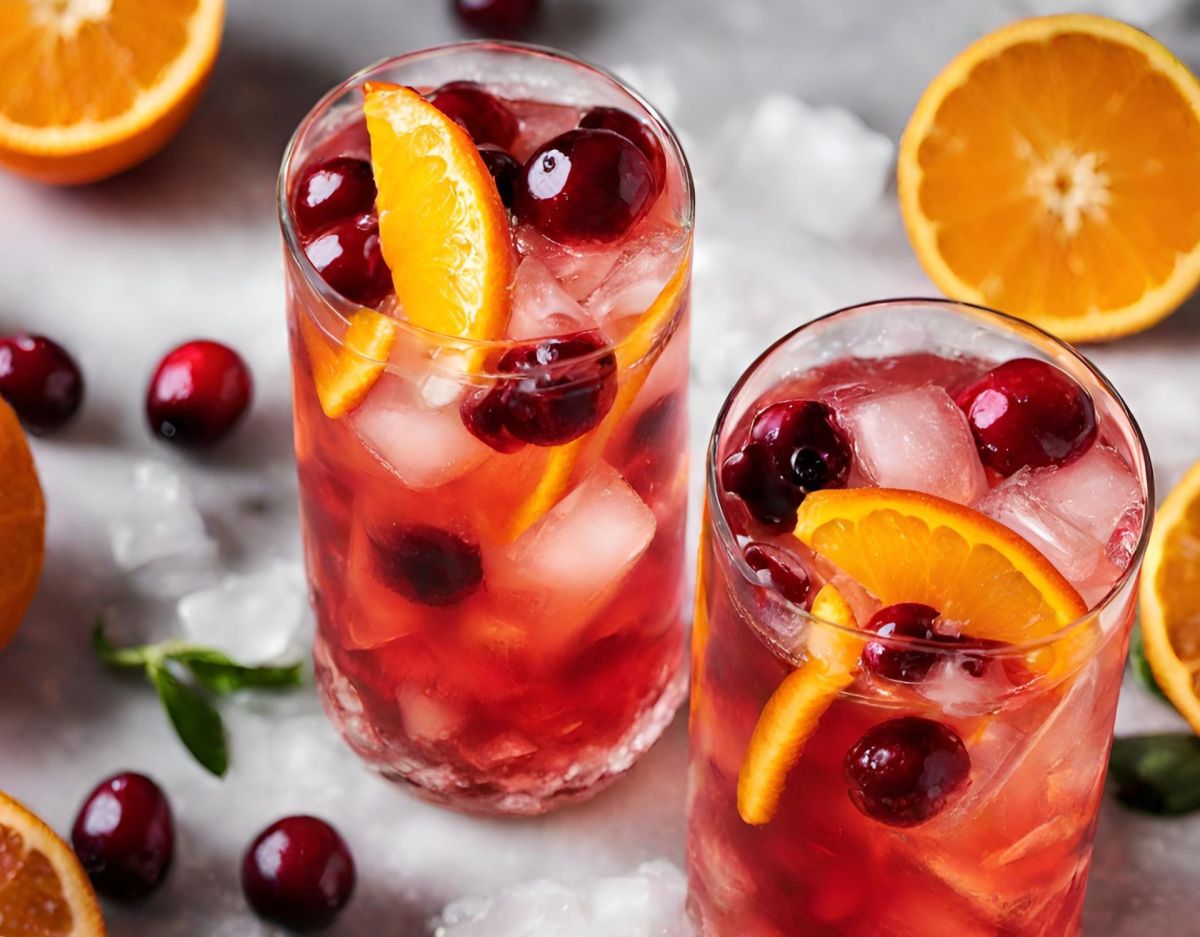 Orange Cranberry Spritzer Mocktail Rezept für den Dry January