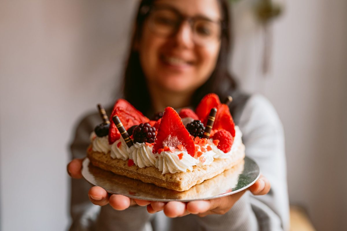 Frau Kuchen in Herzform