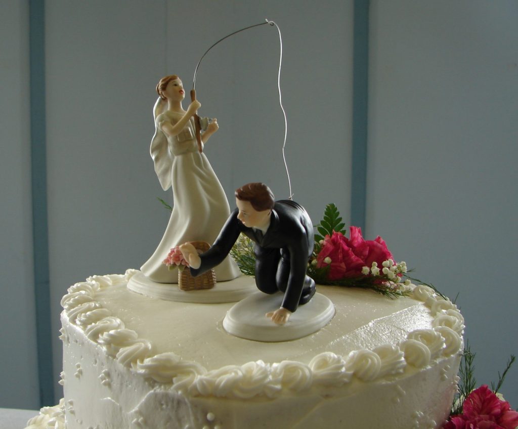 Figuren auf Hochzeitstorte