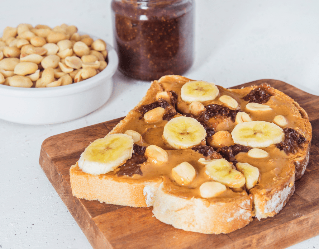 Toast Erdnussbutter Banane