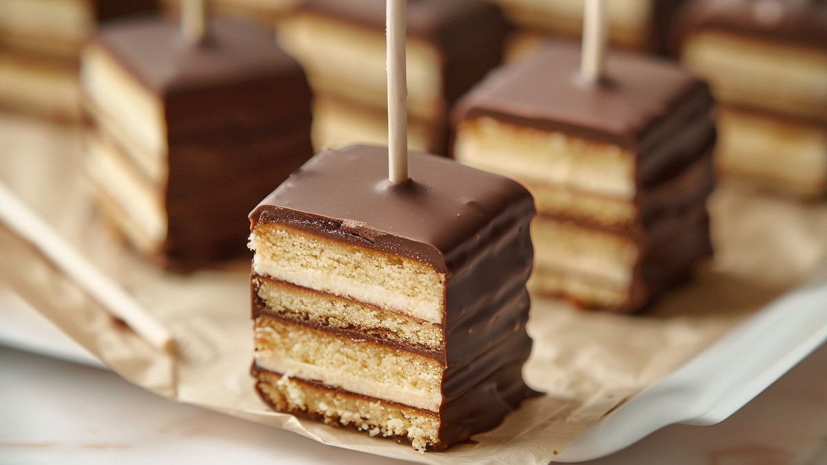 Baumkuchen-Lollies mit SchokoladenÃ¼berzug