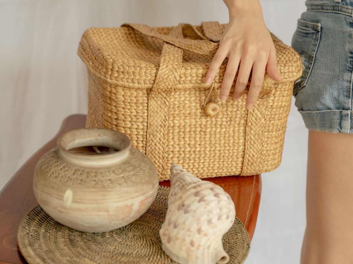 Rattan-Tischset