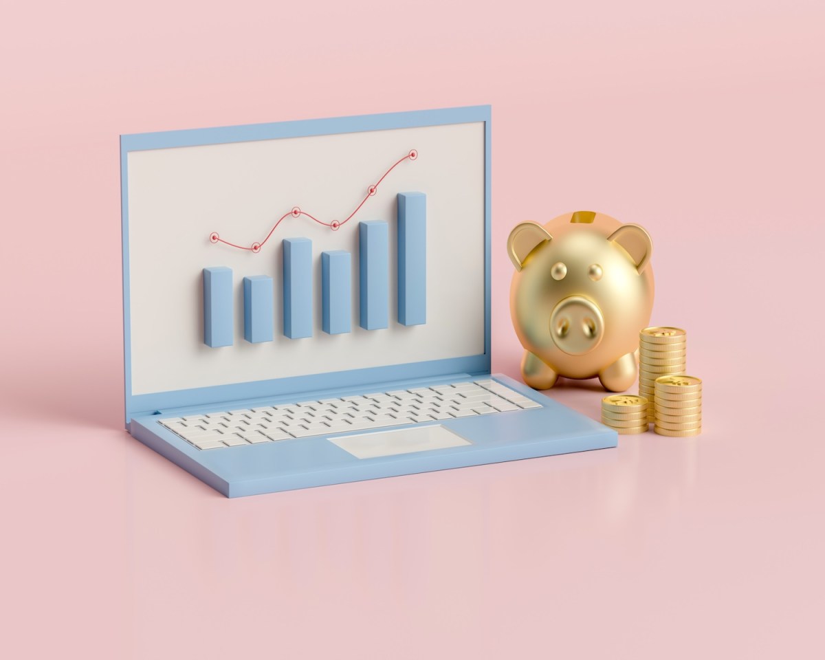 Diagramm zum Computer- und Wirtschaftstrend.