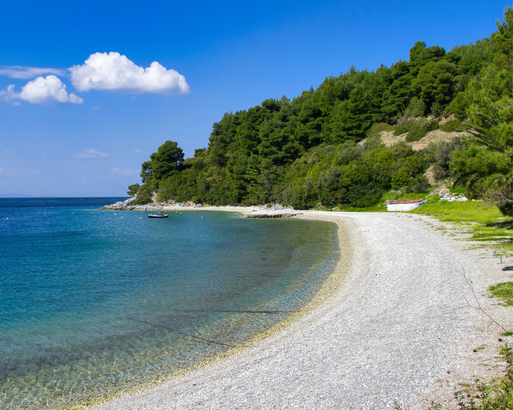 Die kleine Insel besitzt abwechslungsreiche und teils unberührte Naturlandschaften von grünen Wäldern aus Aleppokiefern bis hin zu weißen Sandstränden am türkisblauen Meer.