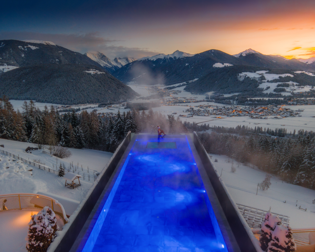 Das Hotel Hubertus, Olang (Südtirol, Italien).