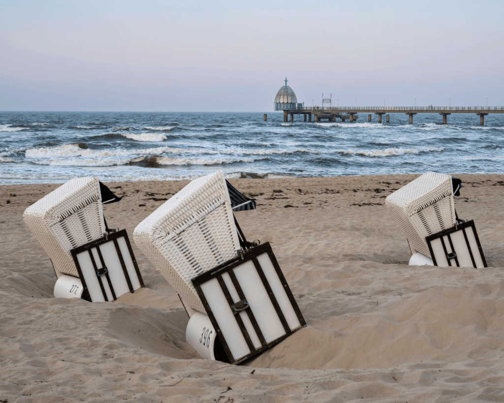 Die Gondel befindet sich am Ende der Seebrücke in Zinnowitz.